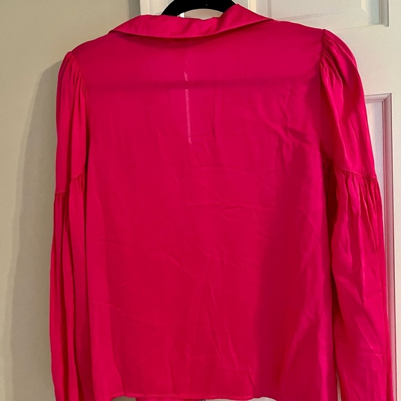 Anthropologie Amadi Satin Ruffle Blouse - Picture 2 of 4